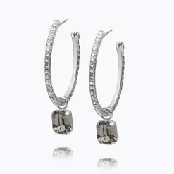 Caroline Svedbom Lydia Loop Earrings Black Diamond Fashion