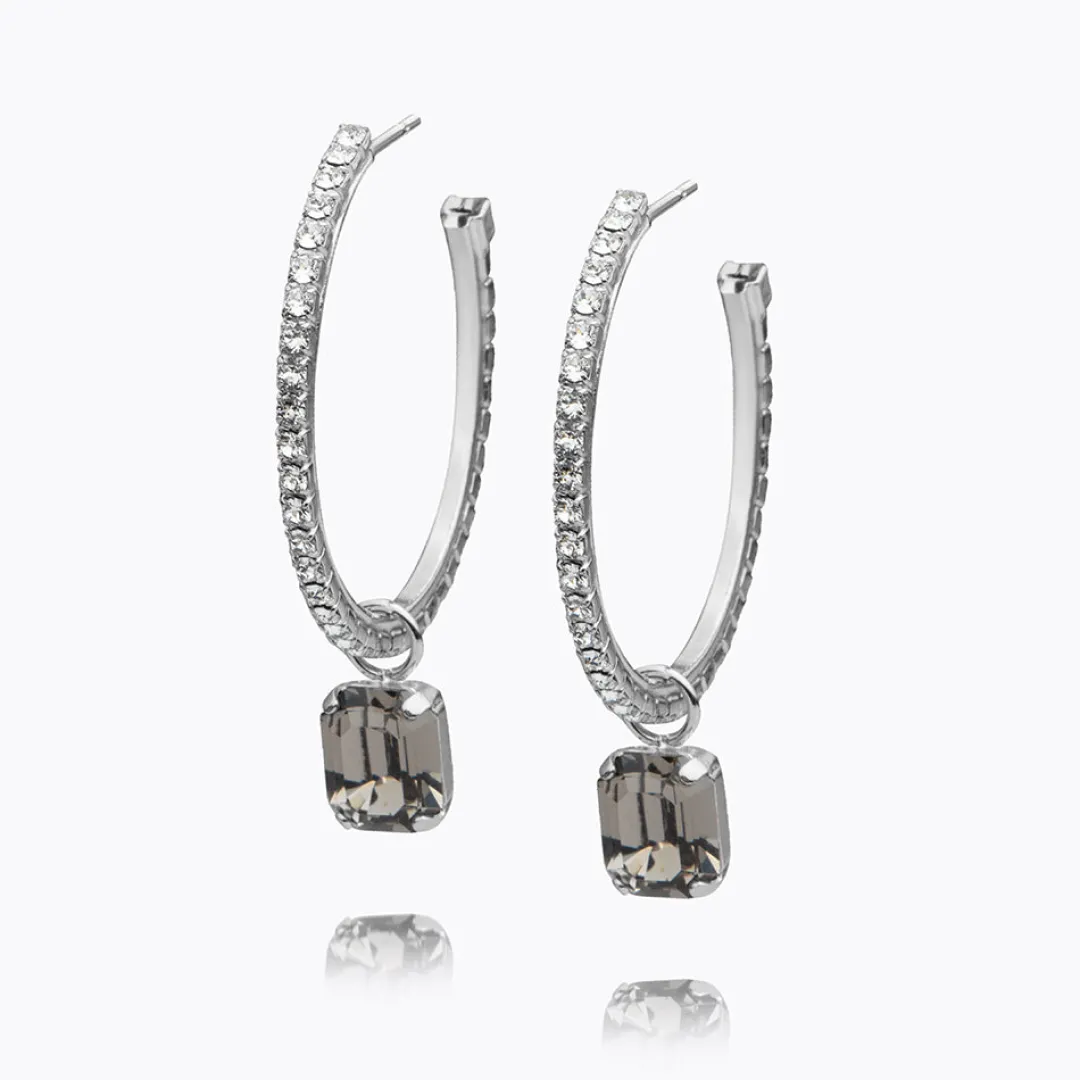 Caroline Svedbom Lydia Loop Earrings Black Diamond Fashion