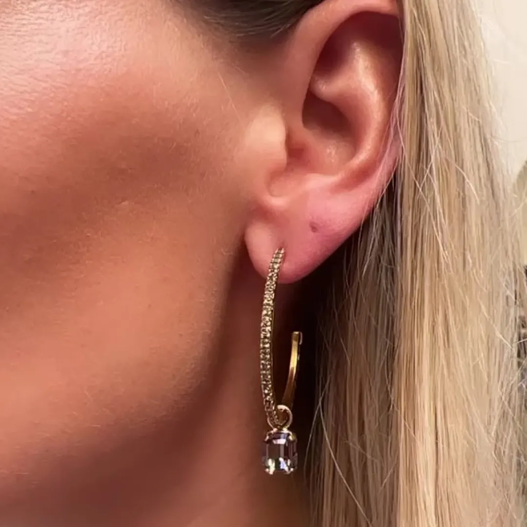 Caroline Svedbom Lydia Loop Earrings Black Diamond Fashion