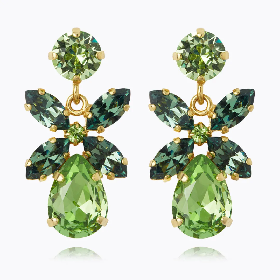 Caroline Svedbom Mini Dione Earrings Peridot + Erinite Clearance