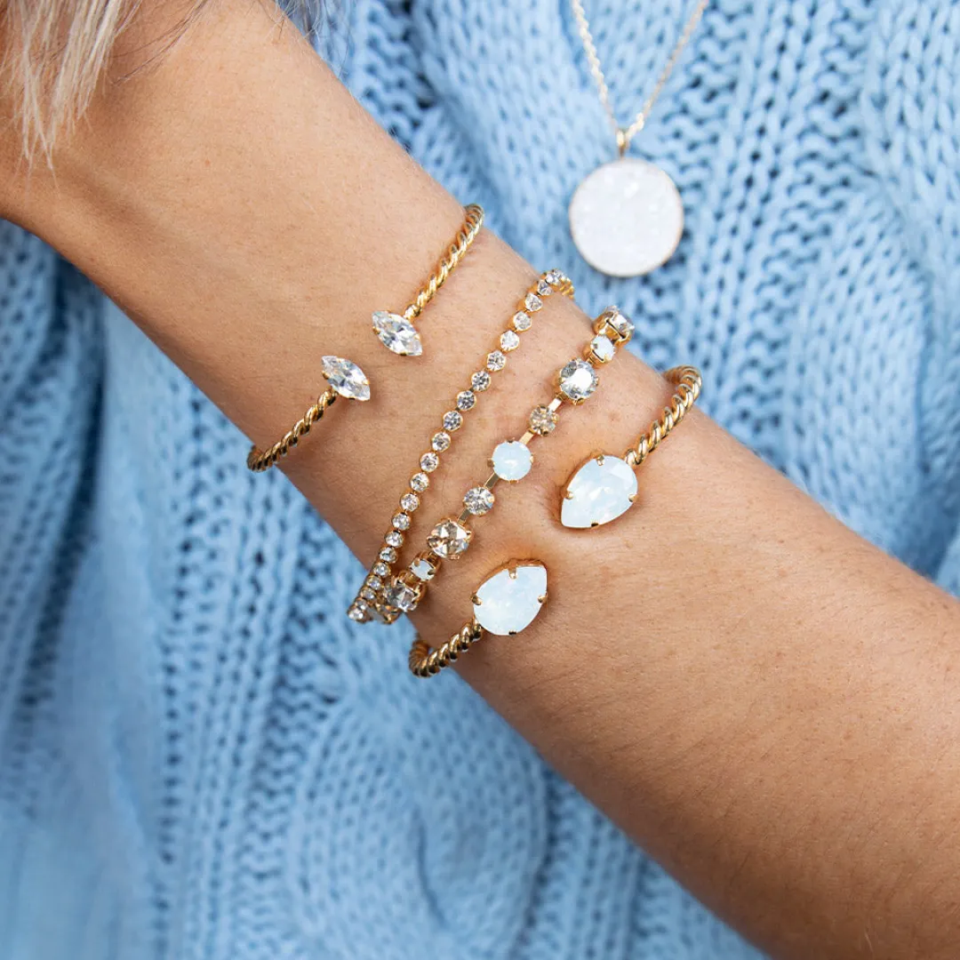 Caroline Svedbom Mini Drop Bracelet White Opal Flash Sale