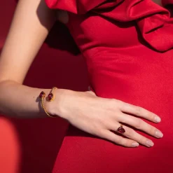 Caroline Svedbom Mini Drop Bracelet Mulberry Red Cheap