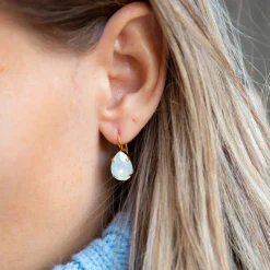 Caroline Svedbom Mini Drop Clasp Earrings White Opal Flash Sale