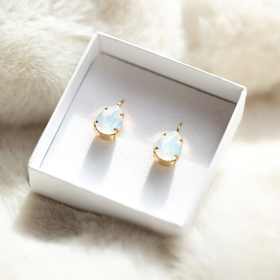 Caroline Svedbom Mini Drop Clasp Earrings White Opal Flash Sale