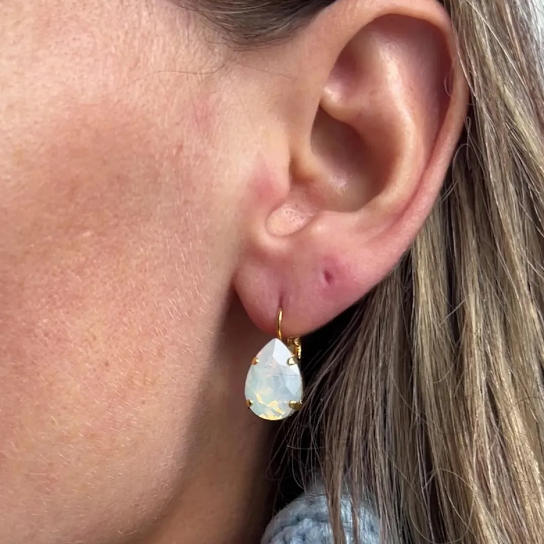 Caroline Svedbom Mini Drop Clasp Earrings White Opal Flash Sale