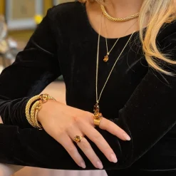 Caroline Svedbom Mini Drop Necklace Light Amber Cheap
