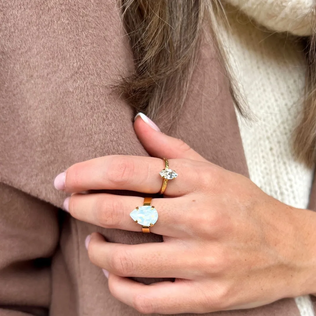 Caroline Svedbom Mini Drop Ring White Opal Best