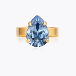 Caroline Svedbom Mini Drop Ring Light Sapphire Outlet