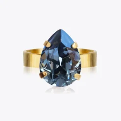 Caroline Svedbom Mini Drop Ring/Denim Blue Cheap
