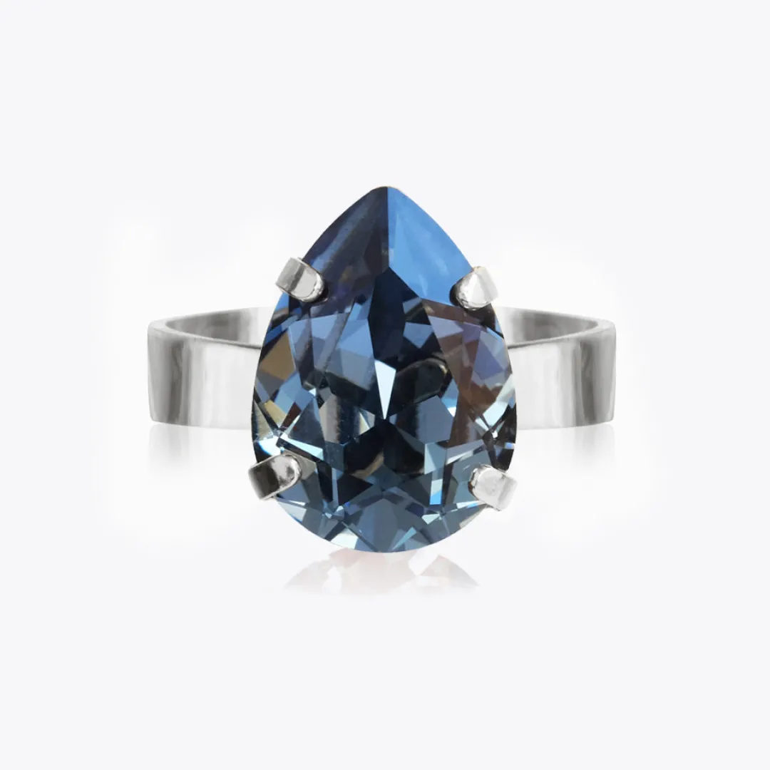 Caroline Svedbom Mini Drop Ring/Denim Blue Cheap