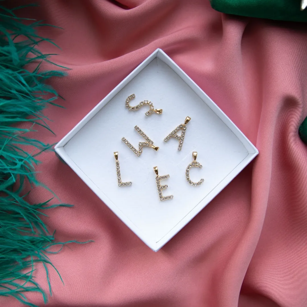 Caroline Svedbom Mini Letter Necklace A/Crystal Flash Sale