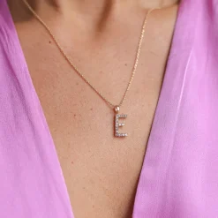 Caroline Svedbom Mini Letter Necklace E/Crystal Cheap