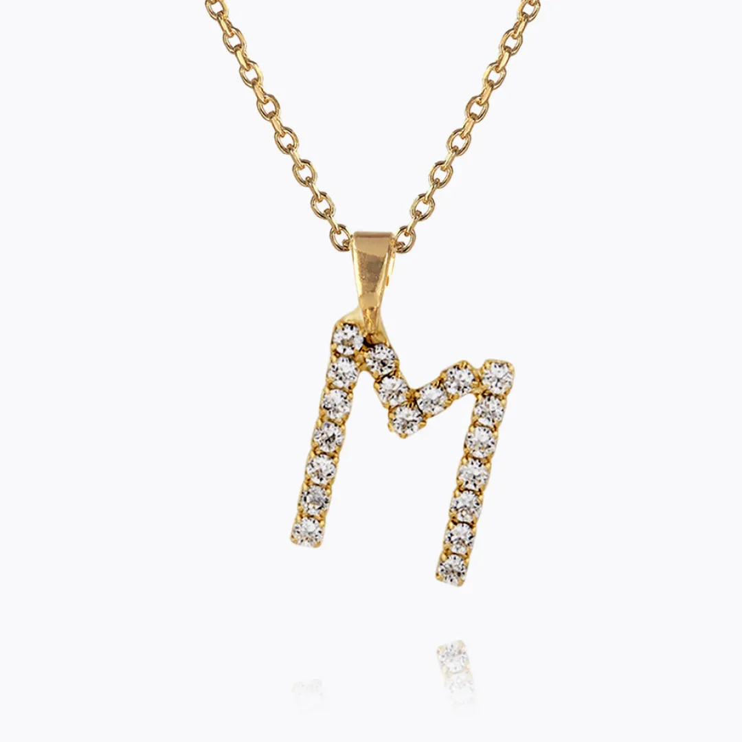 Caroline Svedbom Mini Letter Necklace M/Crystal New