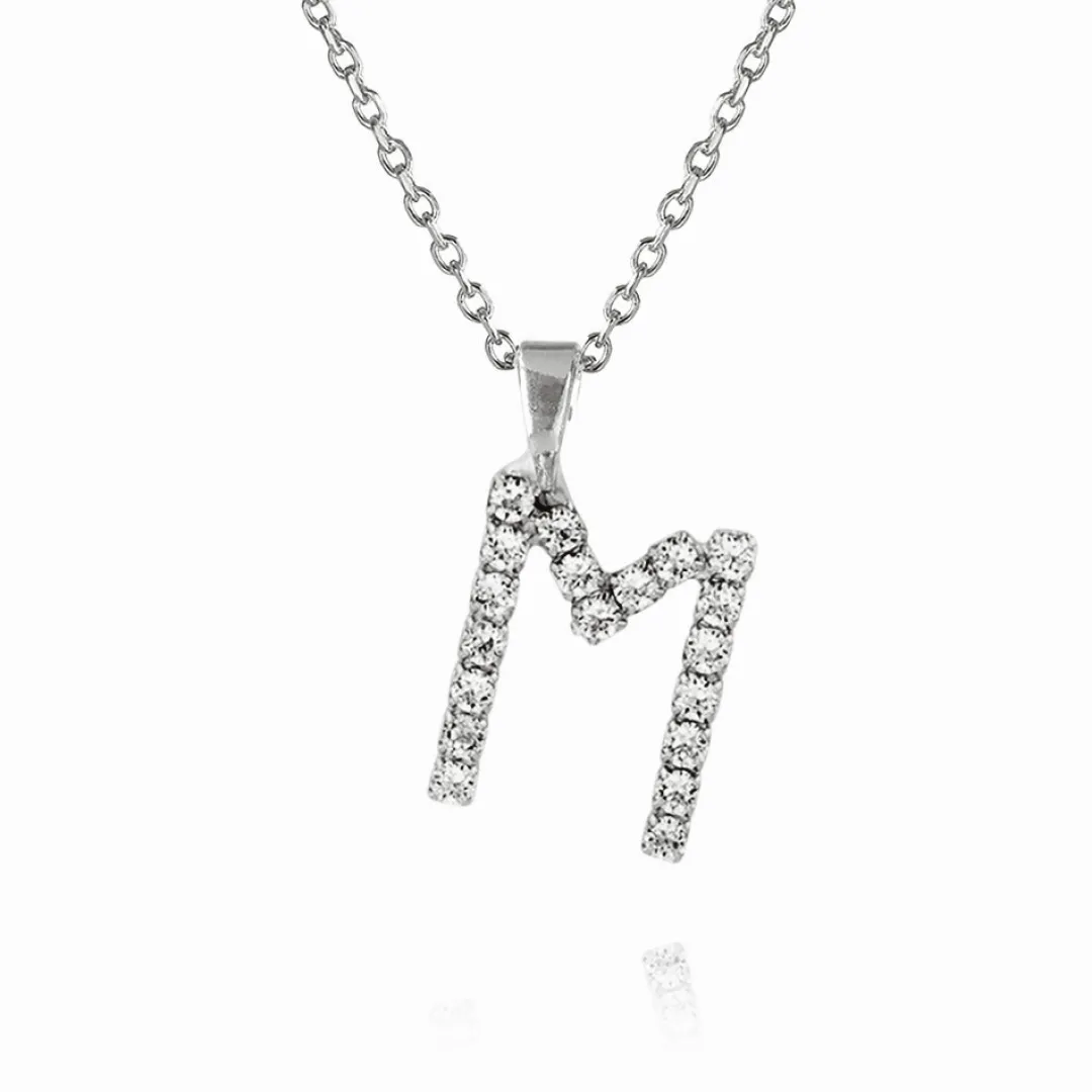 Caroline Svedbom Mini Letter Necklace M/Crystal New