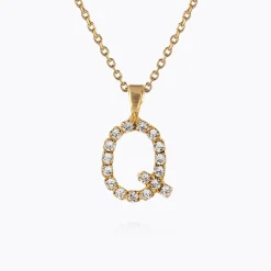 Caroline Svedbom Mini Letter Necklace Q/Crystal Fashion