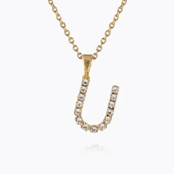 Caroline Svedbom Mini Letter Necklace U/Crystal Best