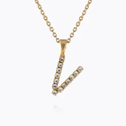 Caroline Svedbom Mini Letter Necklace V/Crystal Best Sale