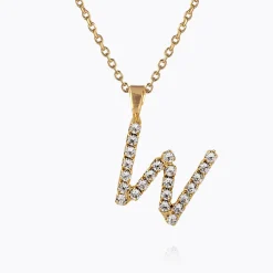 Caroline Svedbom Mini Letter Necklace W/Crystal Clearance