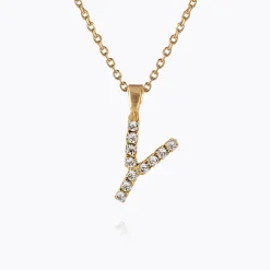 Caroline Svedbom Mini Letter Necklace Y/Crystal Store