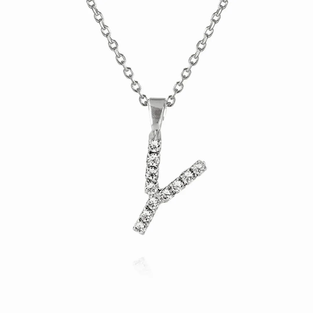 Caroline Svedbom Mini Letter Necklace Y/Crystal Store
