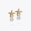 Caroline Svedbom Mini Sea Star Earrings/Crystal New