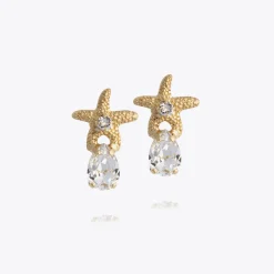 Caroline Svedbom Mini Sea Star Earrings/Crystal New