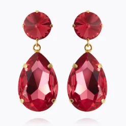Caroline Svedbom Perfect Drop Earrings Mulberry Red Fashion