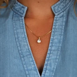 Caroline Svedbom Petite Drop Necklace Crystal Discount