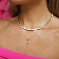 Caroline Svedbom Petite Navette Necklace Light Rose Store